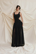 Open Back Georgette Maxi Dress