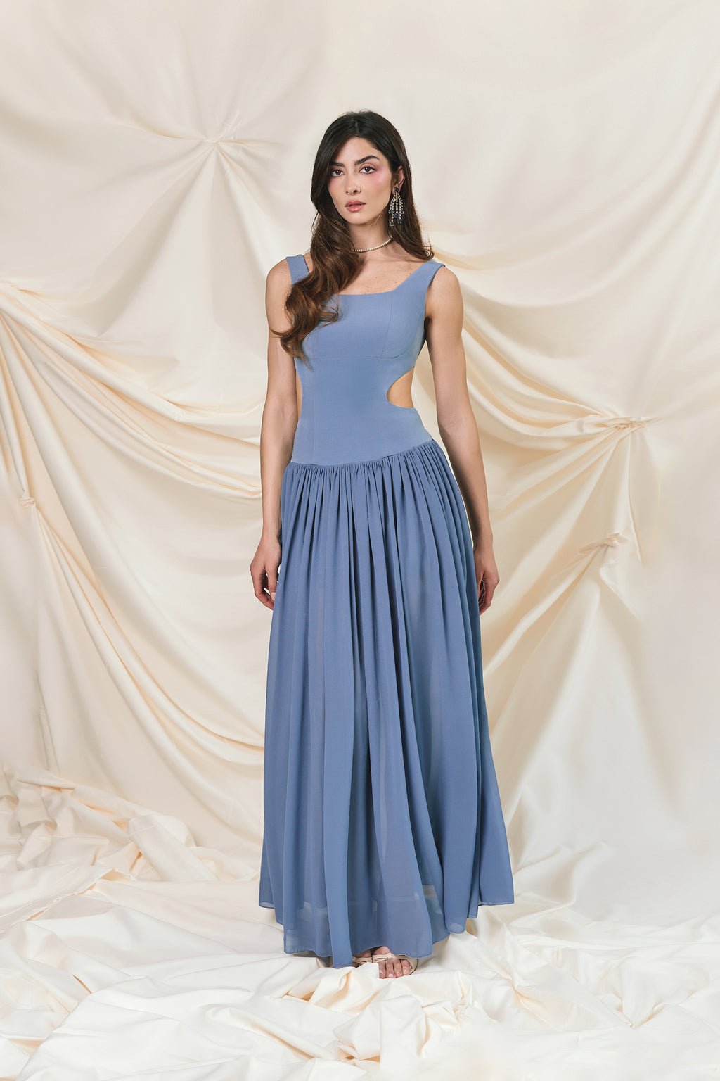 Open Back Georgette Maxi Dress